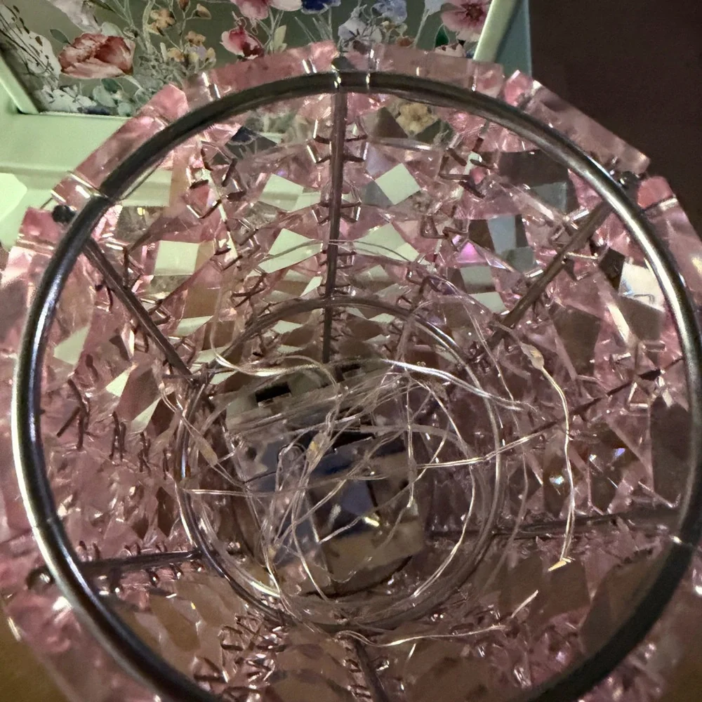 Valerie Parr Hill - Elegant Pink/Silver Crystal Lanterns with Fairy Lights - Picture 4 of 5